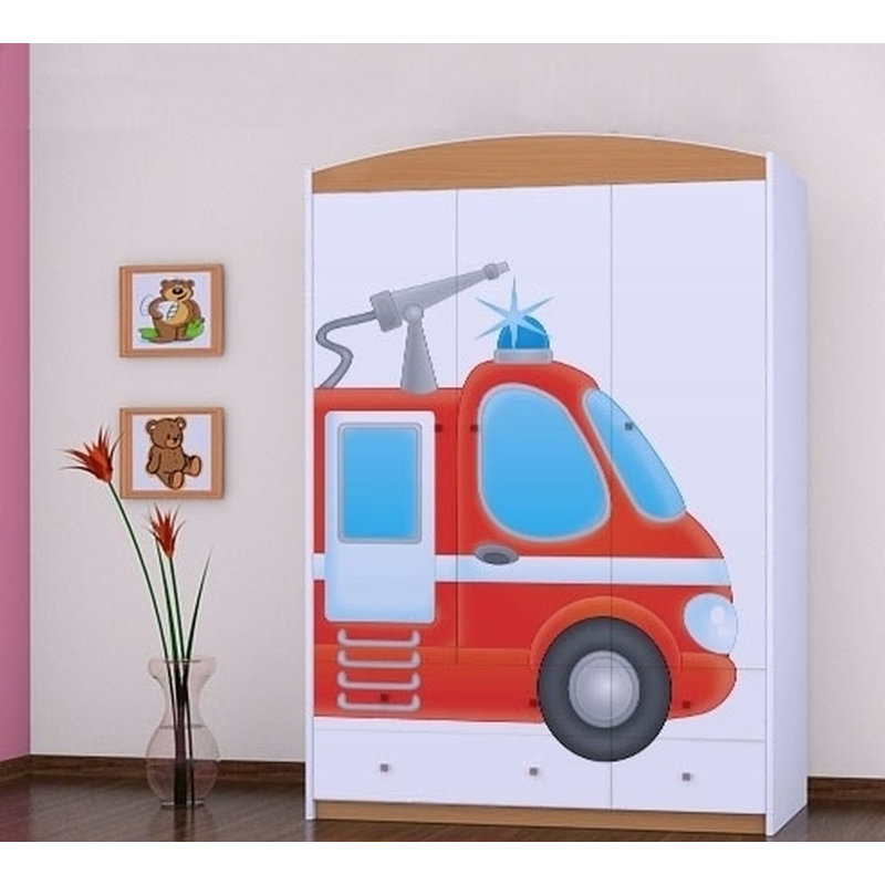 Pike 3 Door Wardrobe, Brown
