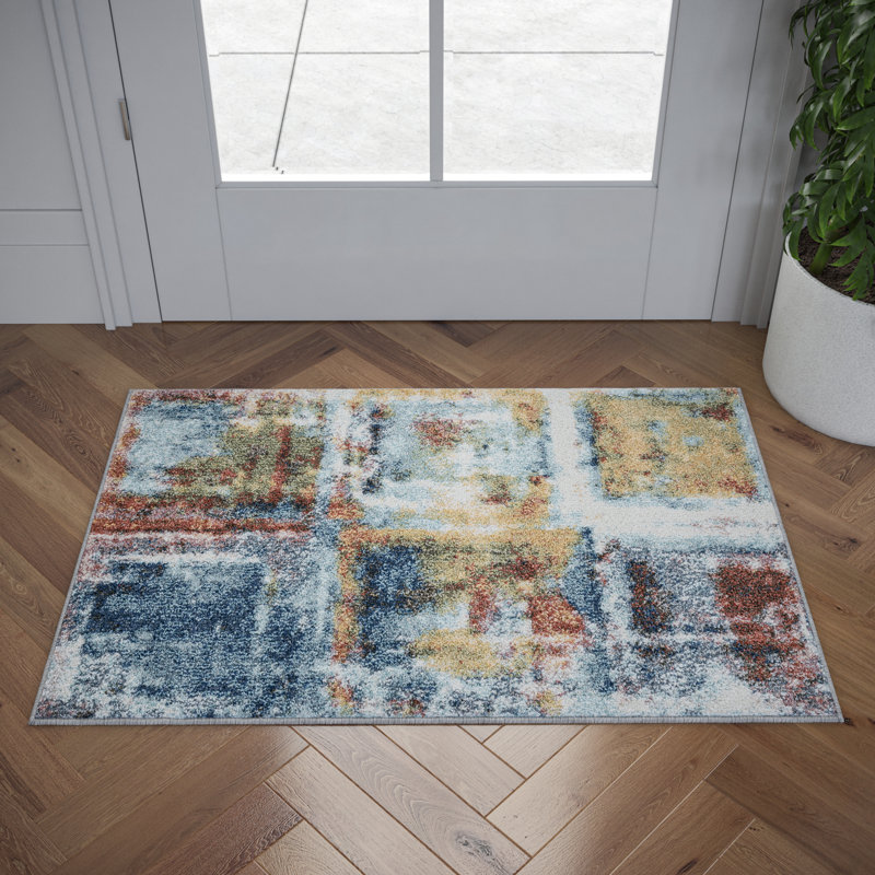 Tapis bleu marine / brun Ke Derde