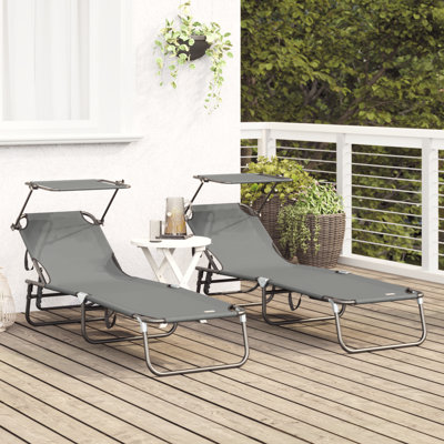 Folding Sun Lounger Folding Oxford Outdoor Recliner Adjustable Patio