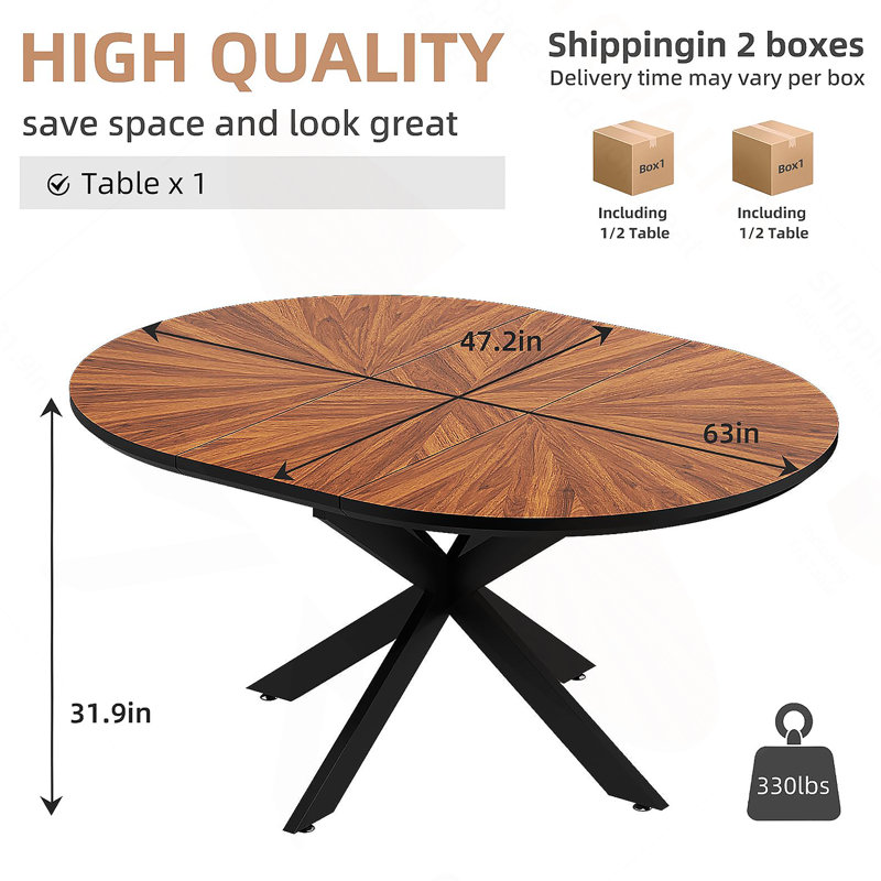 47.2"-63" Extendable Dining Table