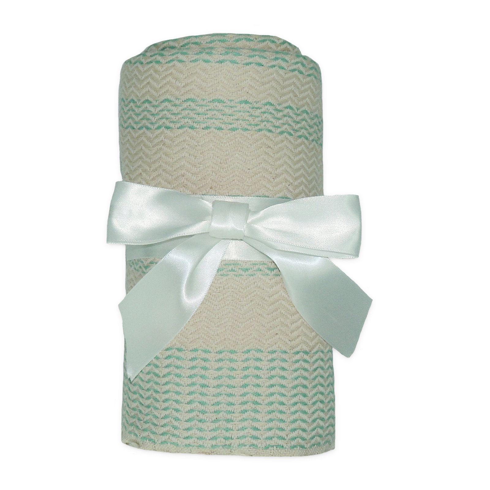 Dacion 100% Turkish Cotton Throw, Green Striped