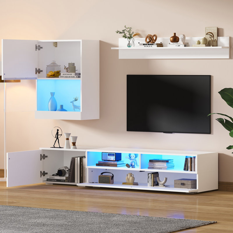 Unfinished TV Stand Fireplace for TVs up to 78" with Fireplace Included
