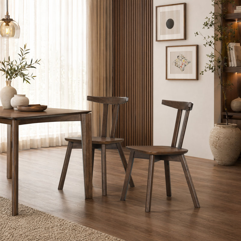 Chaise en bois massif H 32,8 po, Noyer