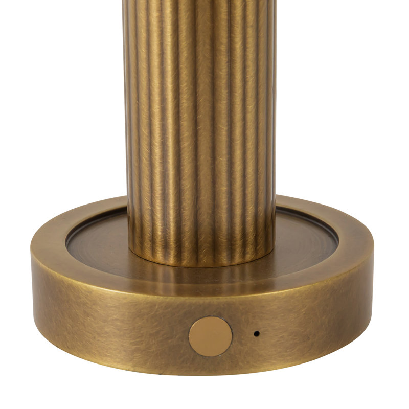 Vienna 9-in Black dimmable LED Table Lamp, Vintage Brass