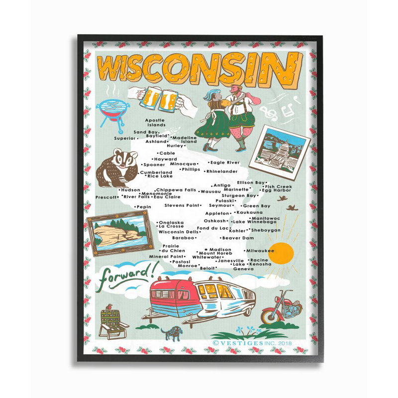 " Wisconsin " by Vestiges, 30" H x 24" W, Wrapped Canvas