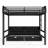 Twin over Twin Metal Bunk Bed with Storage Drawers Shelves, USB Ports LED Light, Convertible Sofa Bed, Black