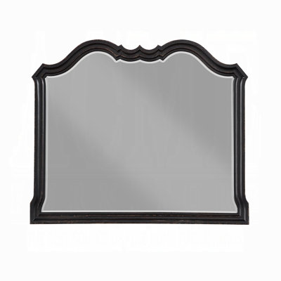 Chery Dresser Mirror, 39X46 Beveled Edges And Classic Black Wood Frame
