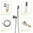 Shower System With Waterfall Tub Spout,12 Inch Ceiling Mount Square Shower System With Rough-In Valve