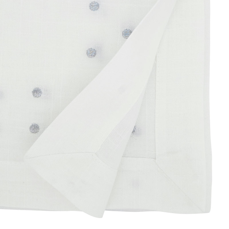 White Polka Dot Polyester Table Runner with Classic Design