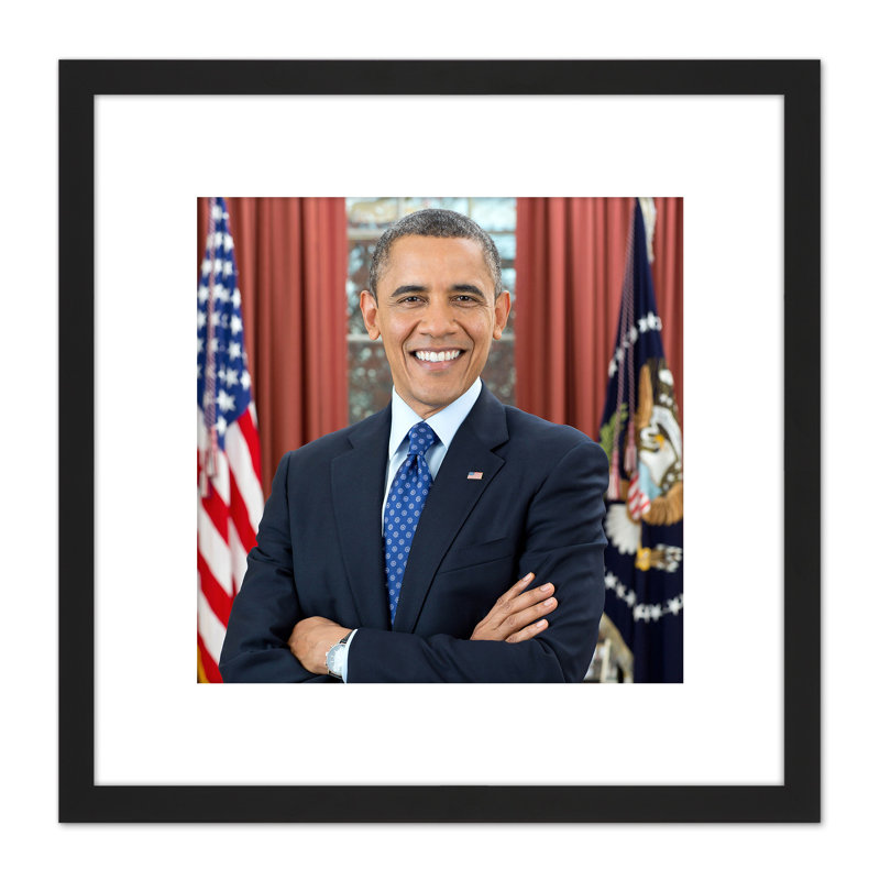 Portrait US President Barack Obama by Pete Souza - Single Picture Frame Print
