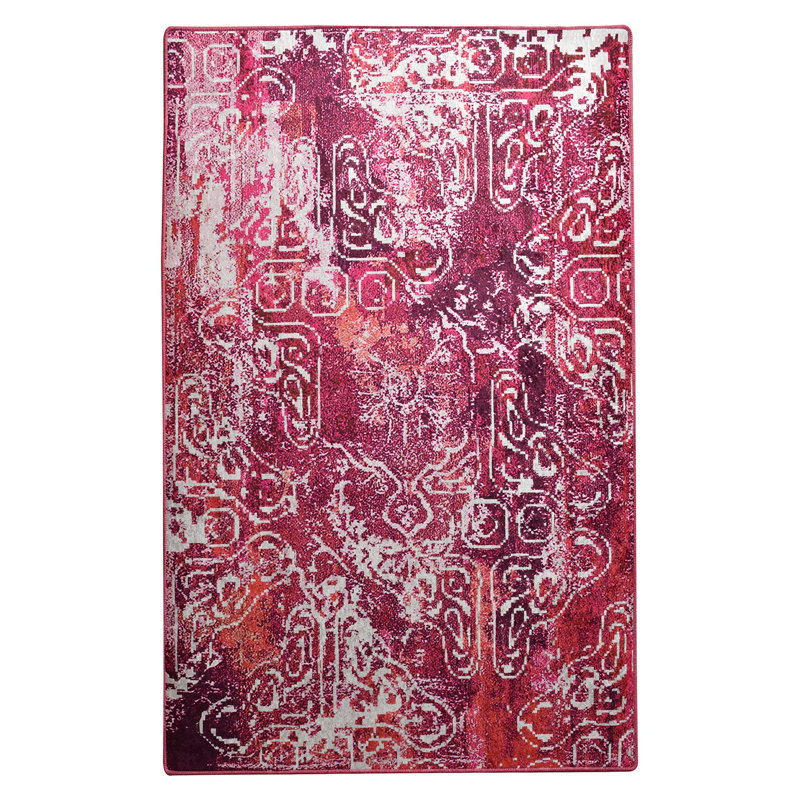 Soft Pink Area Rug, 47.2 x 70.9 Inches | 100% Polyester, 0.2 in Pile Height, Antibacterial, Non-Slip Underside | Machine Washable, Perfect for Living Room, Bedroom, and Kids' Play Areas, Easy Care Design