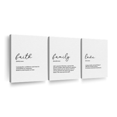 Impression sur toile Faith Family Love