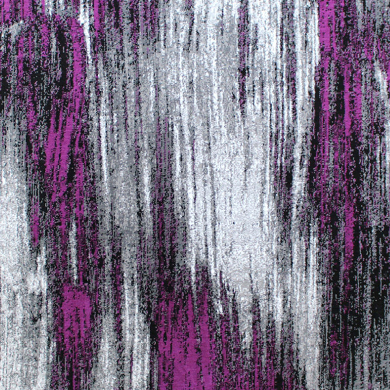 Tapis mauve / gris à motif abstrait Alexavior, Rectangle 8 pi x 10 pi