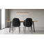 Ensemble de chaises de salle à manger modernes en similicuir de 18,5 po de hauteur - chaises d'appoint rembourrées de style Mid-Century avec détails surpiqués, pieds en métal noir mat et dossier incurvé ergonomique (ensemble de 2)-2106034093-2106034095