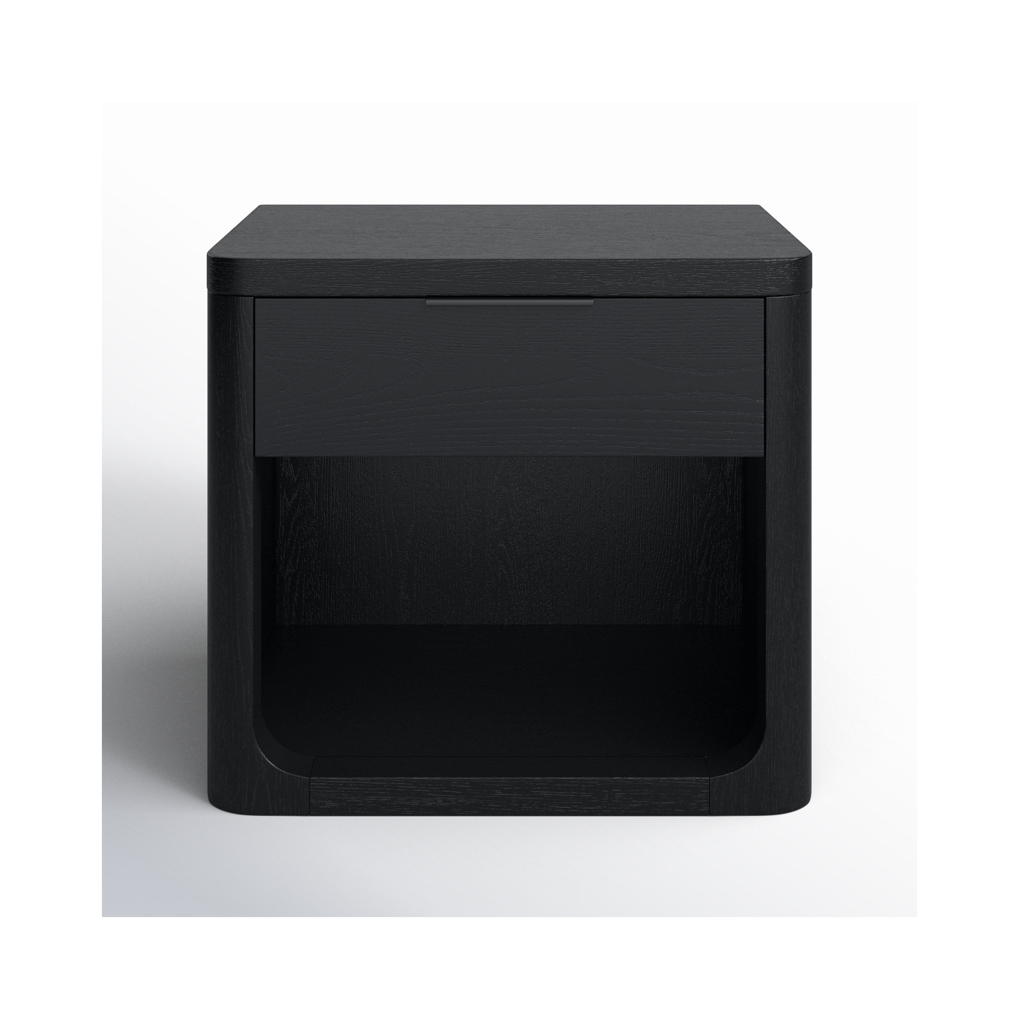 Altus 1 Drawer Wood Nightstand, Black