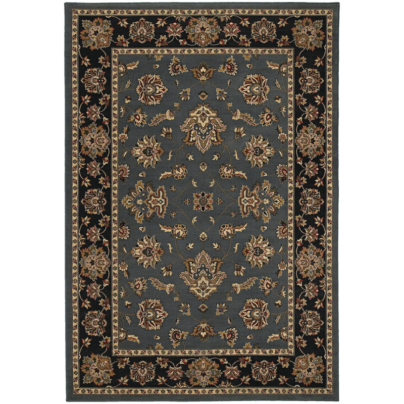 Tapis bleu / noir Shelburne, Rectangle 7 pi 10 po x 11 pi