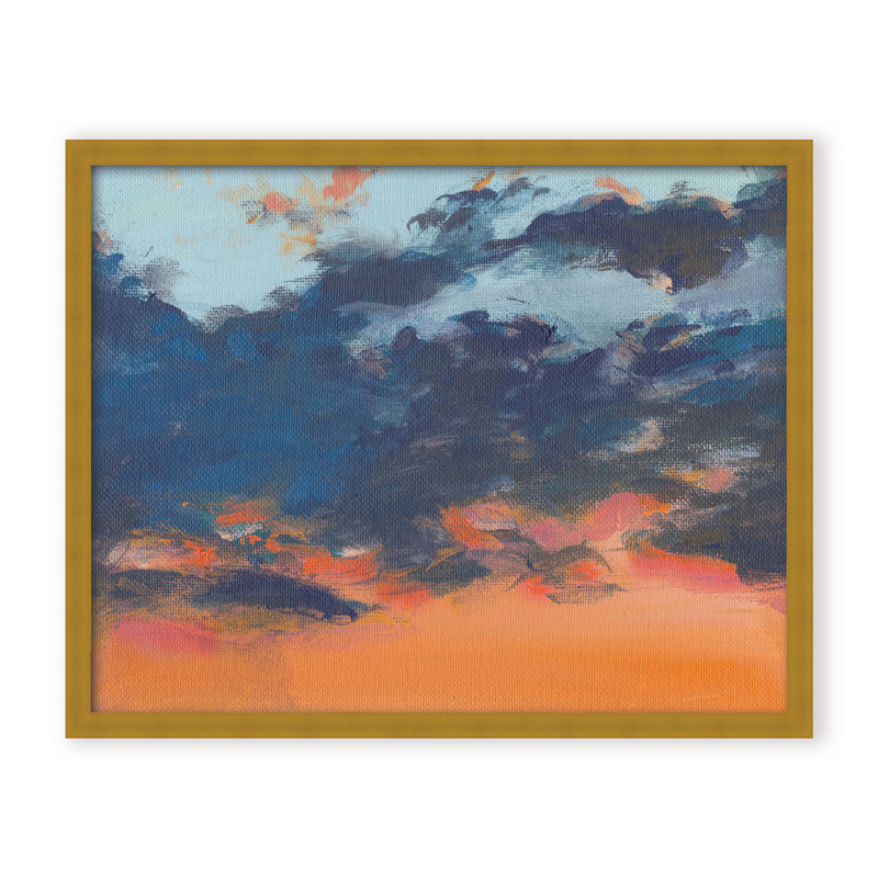 Coastal Retreat Asbury Park Sunset, Framed Canvas, Beige, 24" H x 30" W x 2.375" D