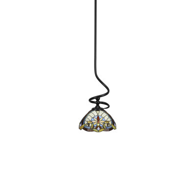 Mini-luminaire suspendu suspendu Gafita au fini noir mat avec verre 12 "Earth Star Art