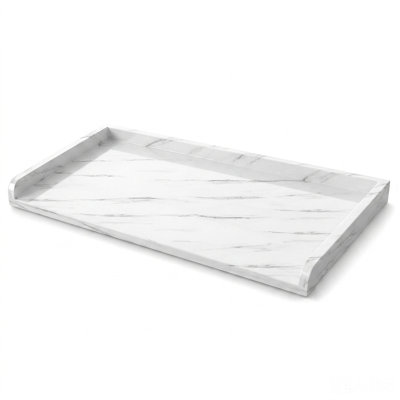 Washer Dryer Countertop With Edge, Adjustable Laundry Wood Shelf Topper Organizer, 54" Width X 27.5" Depth Cover Guard For Washer And Dryer Counter Storage (white Marble)