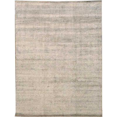 Hand-Knotted High-Quality Gray and Ivory Area Rug