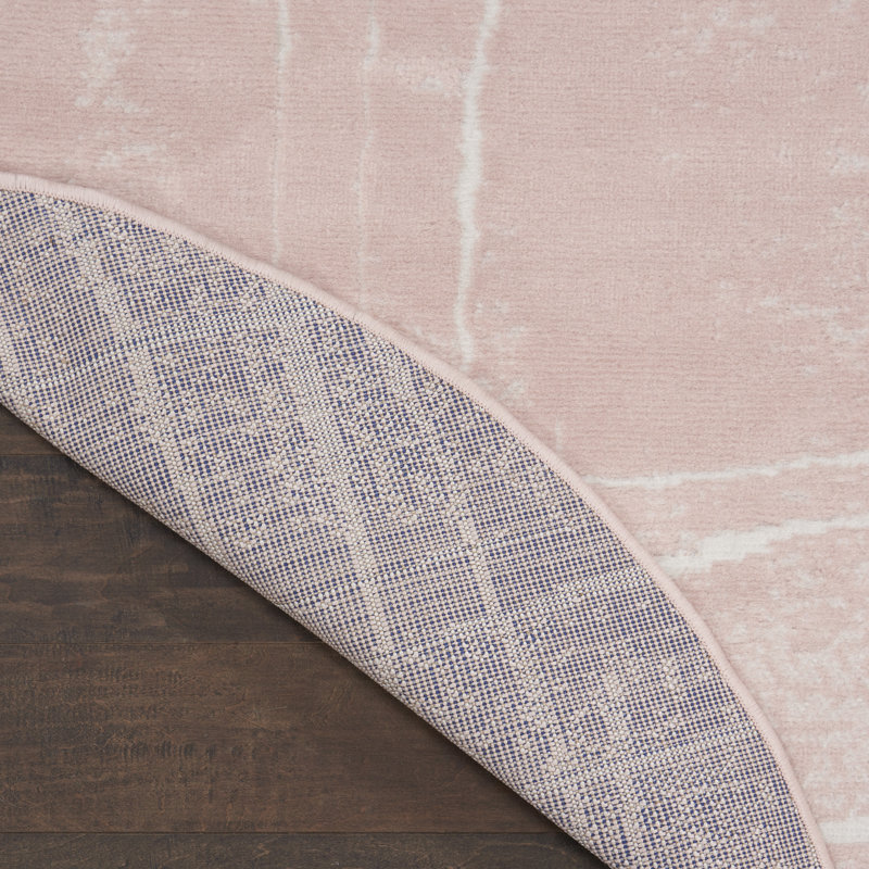 Tapis moderne rose, Rond 8 pi