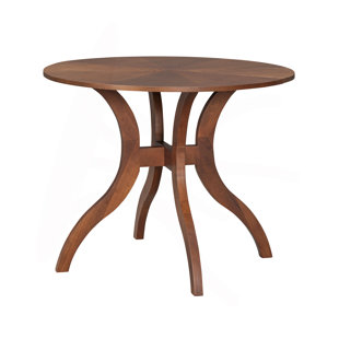Walnut Round Dining Table 39.4" – Traditional Solid Wood Legs, Timeless Elegance, Ideal Focal Point For Family Gatherings