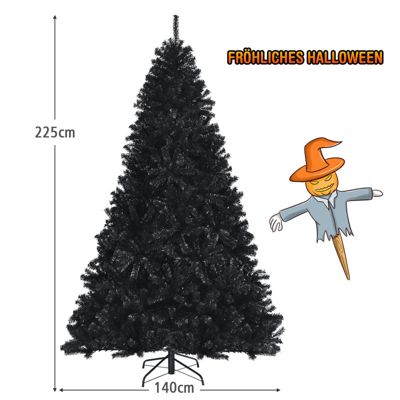 Black Cashmere Christmas Tree, 225cm H x 140cm W x 140cm D