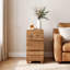 23.62" W Solid Wood 3-Drawer End Table, Rustic Narrow  Side Table With Storage  For Living Room