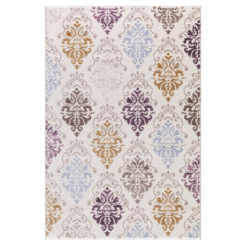 Tapis intérieur/extérieur crème ikat Milne, Rectangle de 5 pi x 7 pi