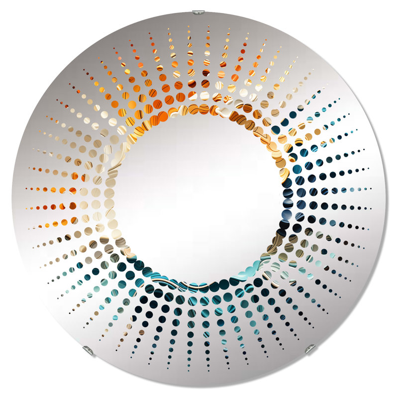 Martini Glass Mystery Wall Mirror, Drinkware Green Traditional - Martini Glass Mystery III, Multicolor Op Art Dynamic Flow I