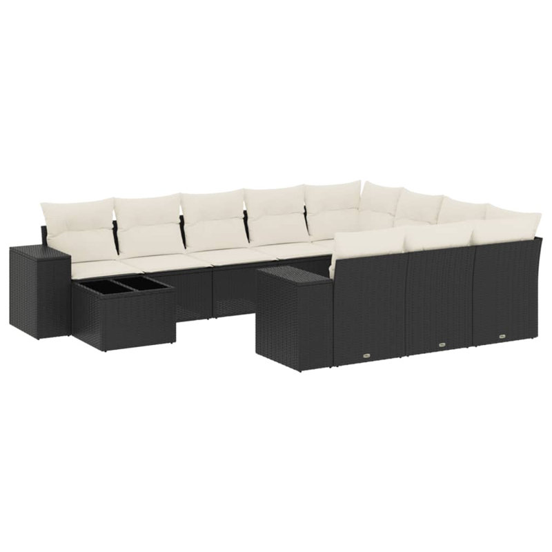 Ensemble de canapé de jardin en rotin PE Vidaxl grand résistant aux rayons UV