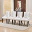 Walnut White 5-Piece Expandable Dining Table Set with 4 Upholstered Chairs, 120-150cm Extendable Table for 4-6 People, Modern Space-Saving Dining Set-1300019313