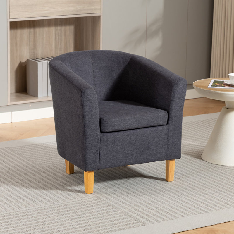 Upholstered Armchair, Charcoal Grey