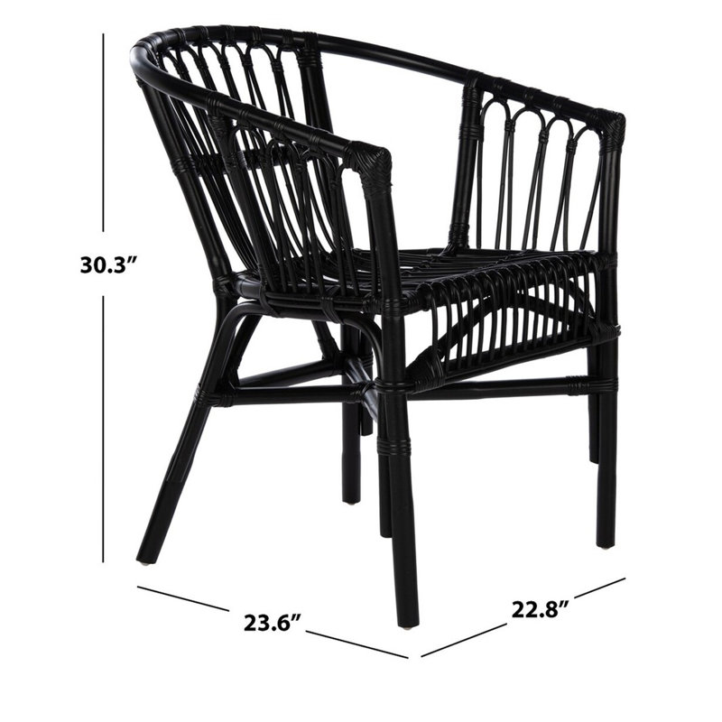 Fauteuil d'appoint en rotin Shivangi, Noir