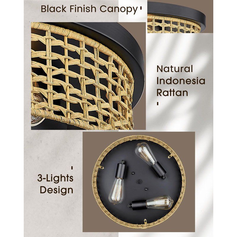 Alante Rattan Flush Mount