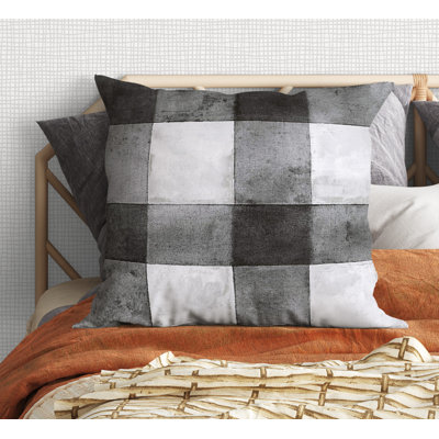 Checkered Outdoor Reversible Throw Pillow
