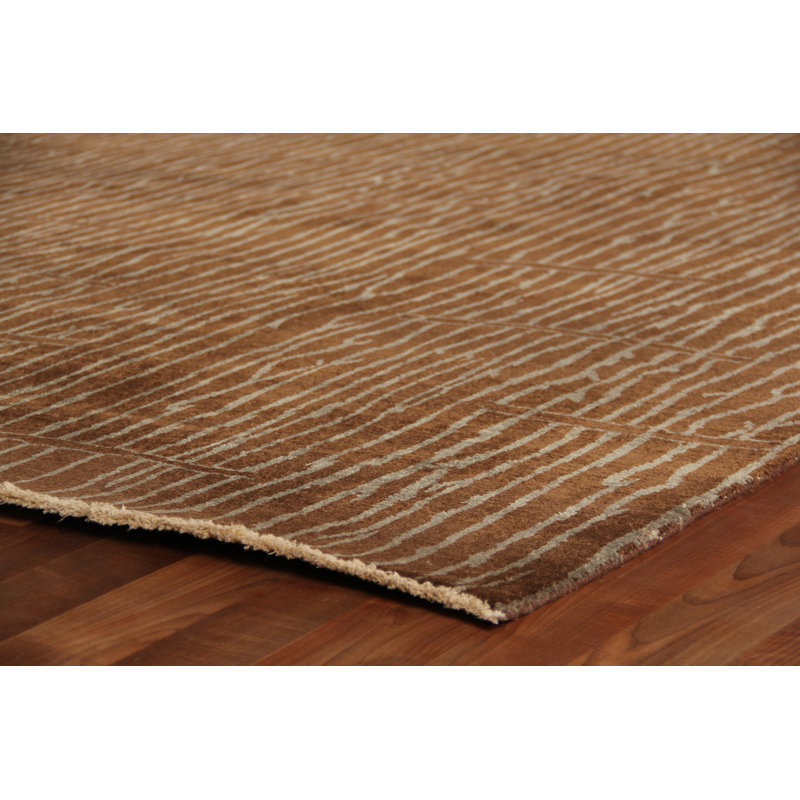 Metropolitan Wool Geometric Area Rug in Brown, Rectangle 9' x 10'