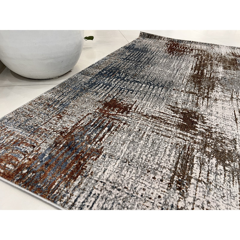 Leyli Performance Abstract Indoor Rug, Rectangle 5'2" x 8'