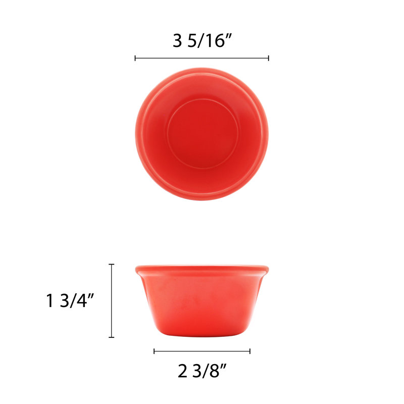 Thunder Group Inc. Round Melamine 12 Piece Ramekin / Soufflé Dish Bakeware Set, Orange