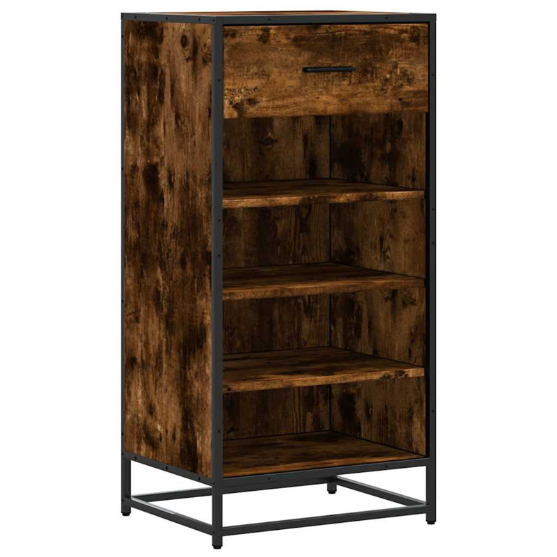 8 Pair Shoe Rack, Smoked Oak