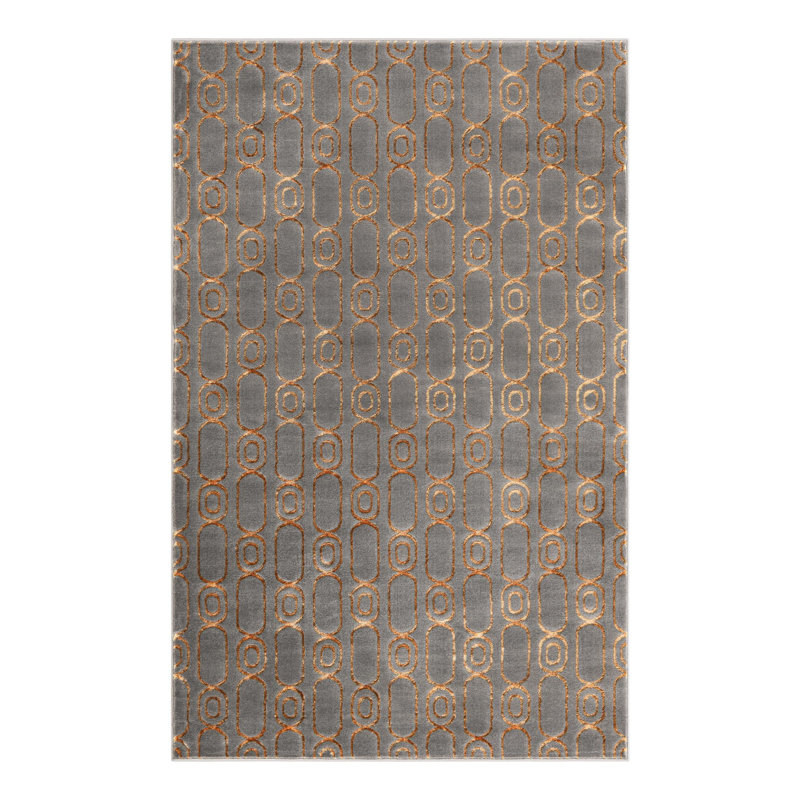 Latitude Run® Column Nikica Rug Gray and Gold, Rectangle 5'3" x 8'