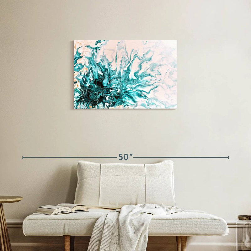 Avery Turquoise Dynamic Abstract, 20" H x 30" W