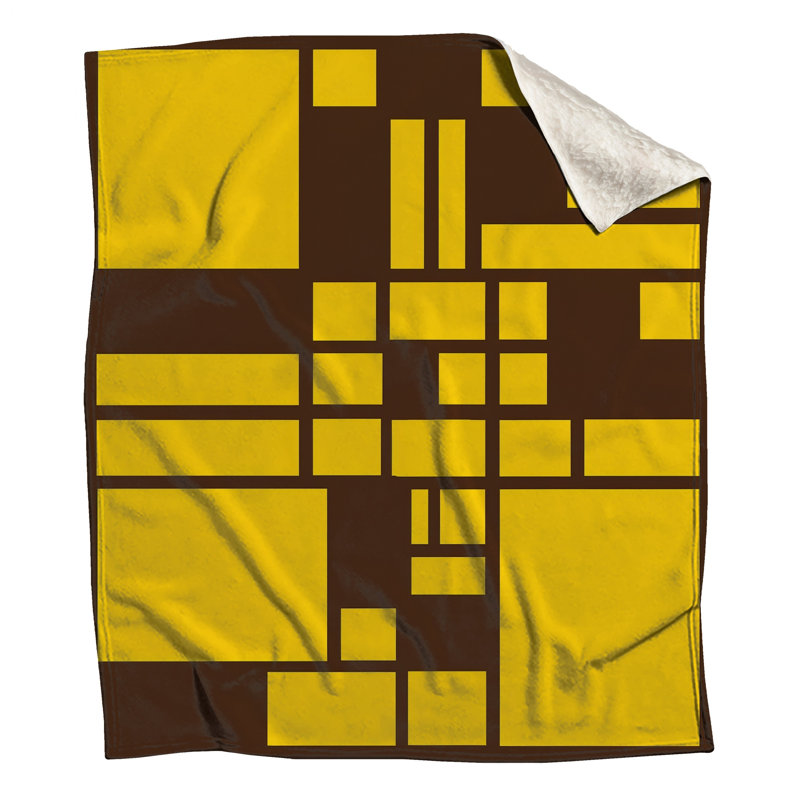 Couvertures rectangulaires jaunes et brunes, 60in W x 80in H
