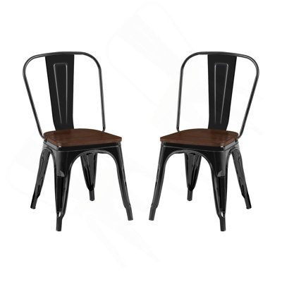 Chaises de salle à manger en métal de style industriel empilable à 18 po de hauteur, intérieur extérieur, surface légère facile à nettoyer, assemblage facile, conception moderne durable
