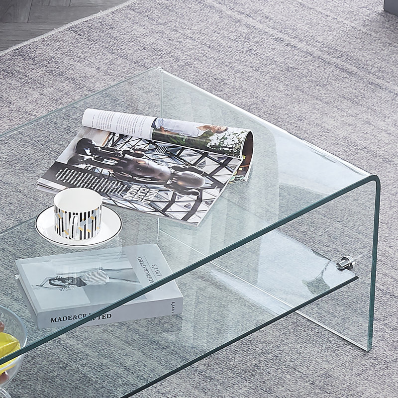 Dasher Coffee Table, Transparent, Oui, H 15 po x L 24 po x l 43 po