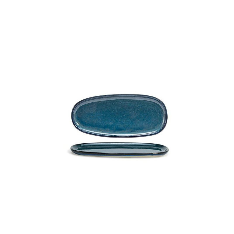 Assiette ovale 11 "Artefact® - indigo