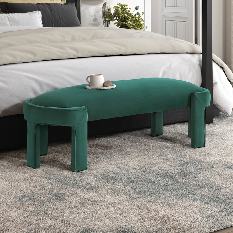 Banc rembourré élégant, Vert