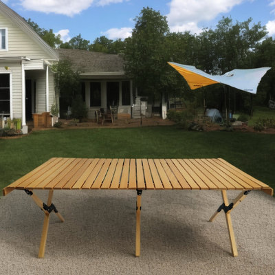 Table pliante portative en bois massif - idéale pour le camping, le pique-nique, le plaisir dans la cour, les voyages, le barbecue, la maison, le patio et le salon