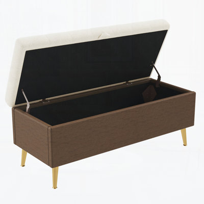 Modern Storage Ottoman Bench Upholstered Bedroom Bench Entryway Storage Ottoman Tufted Ottoman Bench For Living Room, Bedroom And Entryway