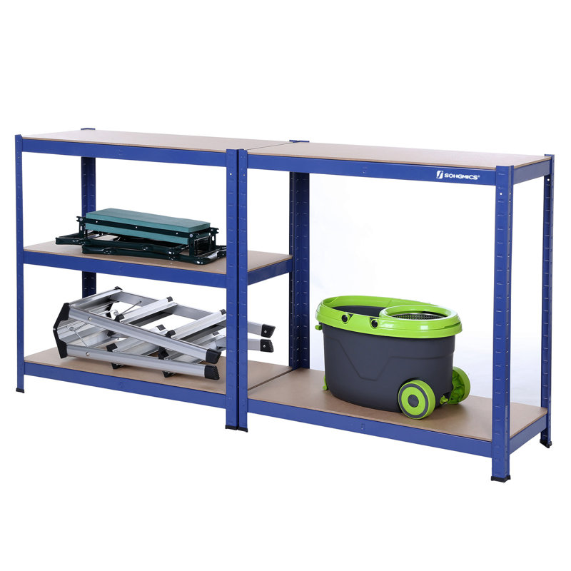 Metal Height -Adjustable Storage Rack, 150cm H x 75cm W x 30cm D, Blue